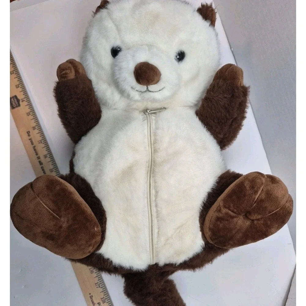 Vintage Sea Otter Plush with 3 Baby Pups Zipper Belly Stuffed Animal‎ Toy 16